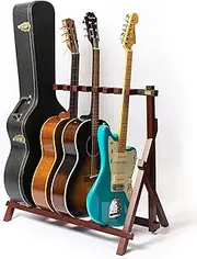 Rhythm & Timbre - AltaTrak V2 - Mahogany Wood Guitar Rack and Guitar Case Stand for Multiple Guitars