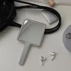 Ins Liquid Shape Square Mirror Mini Hand-held Desktop Cosmetic Mirror Makeup _we