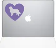 The Decal Guru Heart Bernese Mountain Dog Decal Vinyl Sticker - 12" MacBook