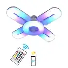 LED Four-leaf Bluetooth Music Lamp Colorful Intelligent Audio Folding Bulb Light
