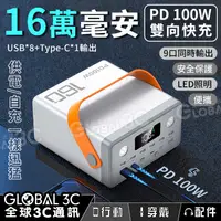 在飛比找有閑購物優惠-16萬毫安/160000mAh 行動電源 PD100W雙向快