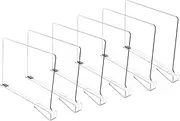 6 Pack Acrylic Shelf Dividers with Durable Material, Portable Clear Storage Organizer, Adjustable Clothing Organizer Wardrobe Dividers, Suitable for Wardrobe Bedroom Kitchen Office Bookcase