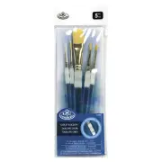 Royal & Langnickel Soft Grip Starter Golden Taklon Fiber Paint Brush Set, Assort