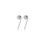 ANYCO Fashion Earrings Silver 925 Sterling Round Shiny Zircon Ear Hooks Minimalism Stud Jewelry Women Accessories