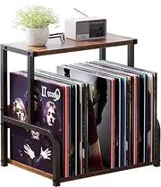 Vinyl Record Storage, Office Desk Shelf Organizer, Wood Desktop Bookshelf Supplies Rack,Multi-Functional Rack for Spice and Cosmetic