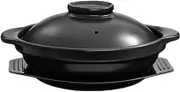 HAKIDZEL 1 Set High Temperature Resistant Ceramic Stockpot with Lid Tray Versatile Kitchen Cookware for Braising Stewing Noodles Ramen Large Capacity Pot Cooking for Home Commercial Use