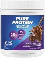 Pure Protein 100% Whey Powder - Rich Chocolate, 1 pound