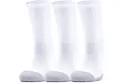 Under Armour Men's Heatgear Crew Socks 3 Pack White