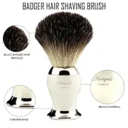 20mm Black Pure Level Badger Shaving Knot Men DIY Wet Shave Brush Brass Handle