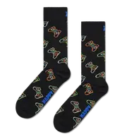 Black Gaming Crew Socks Black, Red, Light Purple, Light Blue, Light Green, Green