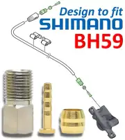 Shimano BH59: 1 TITANIUM connecting nut (43% lighter)+ olive and brass insert