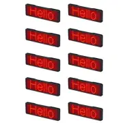 20X Bluetooth LED Name Badge Rechargeable Light Sign DIY Programmable6299
