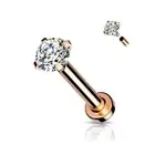 Piercing Labret Ear Rose Set White