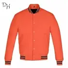 New Orange Full Wool Varsity Letterman Baseball College Bomber Jacket