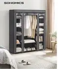SONGMICS 59" Closet Wardrobe Portable Closet Organizer Storage Clothing Rack