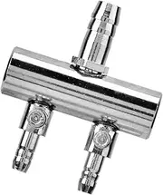 Stainless Steel Aquarium AIR Control Valve Splitter for Oxygen Pump 8MM to 4MM (8 to 4mm Two-Hole Splitter Head)