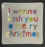 Fringe Studio 'I Wanna Wish You A Merry Christmas' Glass Tray - White 3213