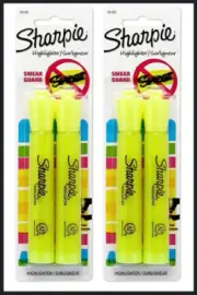 NEW Sharpie 25162PP Accent Tank-Style Highlighter, Fluorescent Yellow, PACK OF 2