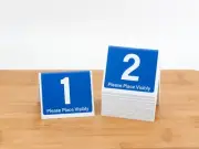 Restaurant Table Numbers 1-100 Tent Style, Blue w/white number, Free shipping