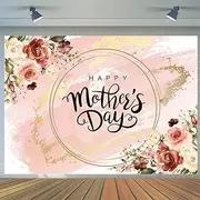 CYLYH 7x5FT Happy Mother's Day Backdrop Flower Background Mother's Day Party Backdrop Mother's Day Event Decoration Banner D566