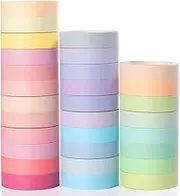 YUBX 30 Rolls Washi Tape Pastel 10mm Wide Masking Decorative Tape for DIY Crafts, Bullet Journals, Planners, Scrapbooking, Wrapping (Macaron)