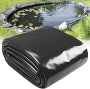 Pond Liner for Outdoor Ponds, HDPE Pond Membrane 1x8m 2x2.5m 3x4m 5x7m 6x9m 10x12m Black Pond Liners 0.12mm/5mil for Waterfall, Fish Ponds, Garden Fountain(5x7m(16.4x23ft))