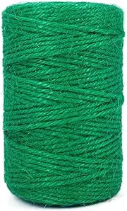 Leecogo Green 3mm Jute Twine 328 Feet 100m for Gardening, Plant Tying, DIY Crafts, Gift Wrapping, Home Decor, and Decorative Projects