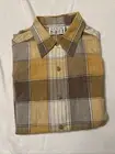 Keren Hart Women's LShirt Button Front Plaid 100% Cotton Short Sleeve