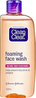 Clean & Clear Foaming Face Wash 150mL |Prevent oily shine & pimples| Deep Cleans without causing dryness