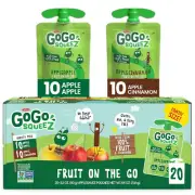 GoGo squeeZ Applesauce and Fruit Puree Variety Pack, Apple & Cinnamon, 3.2 oz (P