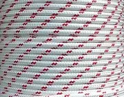 16mm x 100m Polyester Rope Double Braid Marine Yacht Sailing Mooring Boat White with Red
