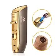 Galiner 3 Flame Cigar Lighter Punch Metal Windproof Jet Torch Butane Lighters