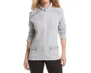 Alfred Dunner Women's Petite Cape Hatteras French Terry Jacket, Gray, 10P