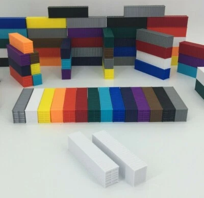 NEW (2) 40' Shipping Containers - N Scale 1:160 - WHITE - ALL COLORS AVAILABLE!