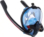Snorkel Goggles Full Face Diving Mask Snorkel Swim 180° HD Full View Anti Fog Snorkeling Dual Tube Swimming Snorkel Mask Scuba Diving Mask