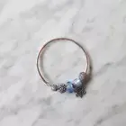 Pandora Silver And Blue Charms Bangle Set