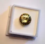 Excellent 11CT Untreated Mexican Canary Yellow Apatite 14 mm Rd Buff Top