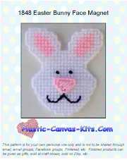Easter Bunny Face Magnet-Plastic Canvas Pattern/Kit