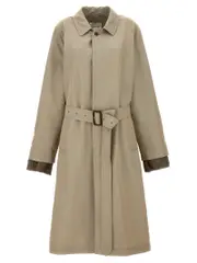 [Maison Margiela] Maison Margiela-Long Single-Breasted Trench Coat Trench E Impermeabili Beige-Uomo 48IT Beige