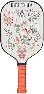 Dink’d Up Pickleball Paddle – Premium 3K Carbon Fiber, Ergonomic Brown Grip, Stylish & High-Performance Design