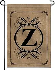 ANLEY Classic Monogram Letter Z Garden Flag, Double Sided Family Last Name Initial Yard Flags - Personalized Welcome Home Decor - Weather Resistant & Double Stitched - 18 x 12.5 Inch