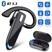 Trucker Wireless Headset Earpiece Dual Mic Earbud Noise Cancelling Bluetooth 5.3