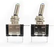 VEVEL 1PCS 12V 20A Car Auto Cover LED Light Toggle Rocker Switch with Auto Switch 12v led(White,24V)