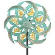 Metal Wind Spinner Outdoor, Golden Butterfly Kinetic Wind Sculpture Spinners ...