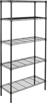 Black 5-Shelf Shelving Unit
