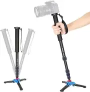 NEEWER Extendable Camera Monopod with Tripod Base: Aluminum Alloy, 20-66 inches
