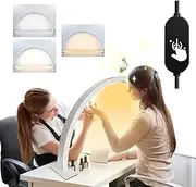 Half Moon Light for Nail Desk, Tattoo Lighting, 34W Nail Desk Lamp, 30" Professionals Led Light, Makeup Desk lamp, 3 Color Temperature & Stepless Dimming, Lash Light for Eyelash Tech, Spa, Salon