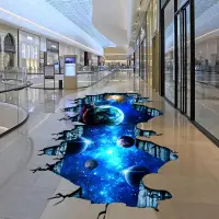 在飛比找蝦皮購物優惠-新款 3D立體仿真星空宇宙自粘裝飾地面貼展會活動商場防水防滑