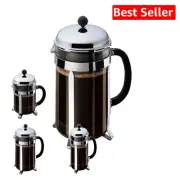Timeless 51oz French Press Coffee Maker - Durable Chrome & Borosilicate Glass