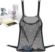 Pram Mesh Bag Organiser - Clip in Storage Net with Adjustable Straps, Lightweight Baby Bag, Hanging Organiser for Toys, Nappies, Snacks, Pram Storage Basket for Toddler